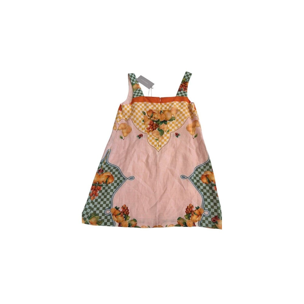 New Antonio Melani Eliana Printed Linen Square Neck Sleeveless Dress Sz Med - Picture 5 of 11